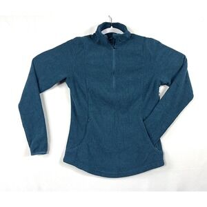 GUC BCG Academy Womens Size XS Teal Blue Textured Fleece 1/4 Zip Pullover Top